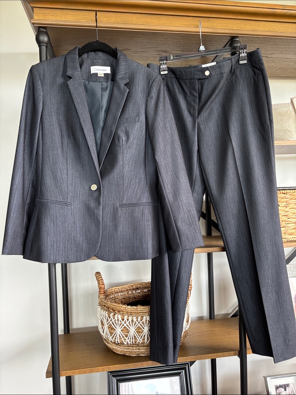 Calvin Klein Dark Charcoal Suit Jacket & Pants